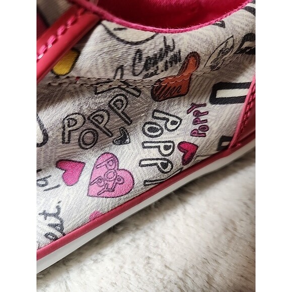 COACH Shoes Sneakers Womens 8 M Barrett‎ Poppy Pink Floral Script Designer Logo - Picture 5 of 11